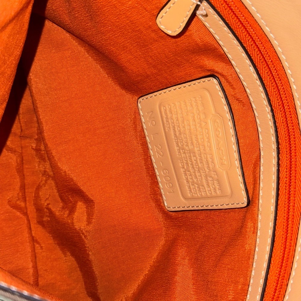 Coach Tan and Brown Signature Shoulder Bag - Picture 5 of 6